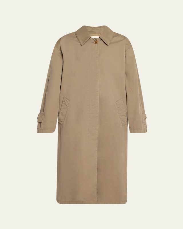 Rocco Cotton-Cashmere Long Trench Coat